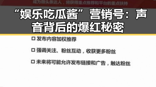 “娱乐吃瓜酱”营销号：声音背后的爆红秘密